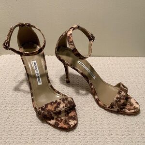 Manolo Blahnik Leopard Print Sandal
